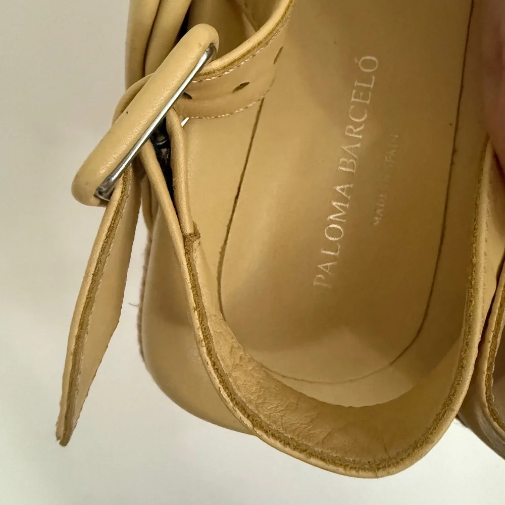 PALOMA BARCELÓ ESPADRILLES Yellow Platform Espadrille Slingback Sandal - Sz 9